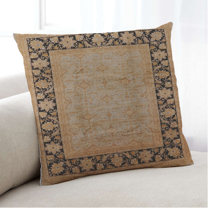 Lifestyle Image of Mid-Century Modern Urban Square Mahogany Brown Throw Pillow, 18 inch by 18 inch, pwurb3106