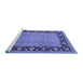 Sideview of Machine Washable Oriental Blue Industrial Rug, wshurb3106blu