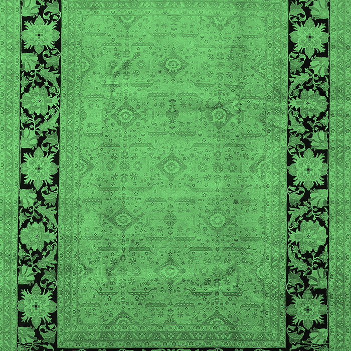 Machine Washable Oriental Emerald Green Industrial Area Rugs, wshurb3106emgrn