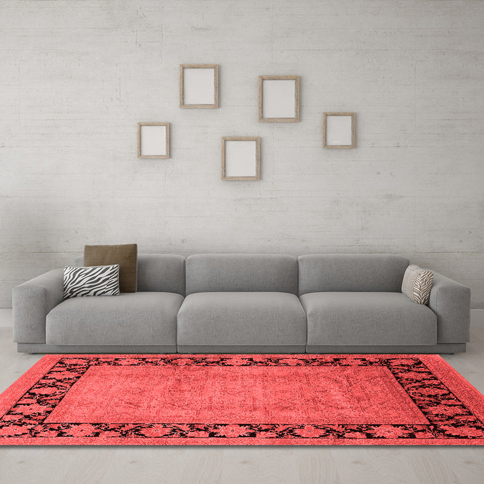 Industrial Red Washable Rugs