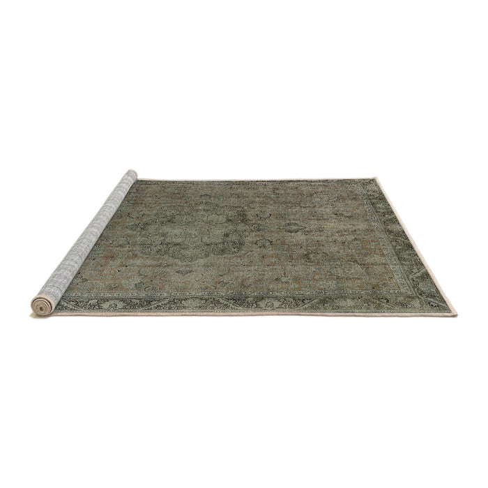 Sideview of Machine Washable Industrial Modern Brown Rug, wshurb3107