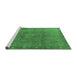 Sideview of Machine Washable Oriental Emerald Green Industrial Area Rugs, wshurb3107emgrn