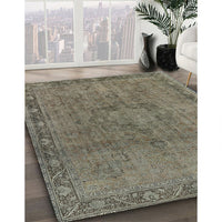 Mid-Century Modern Brown Oriental Rug, urb3107