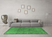 Machine Washable Oriental Emerald Green Industrial Area Rugs in a Living Room,, wshurb3107emgrn