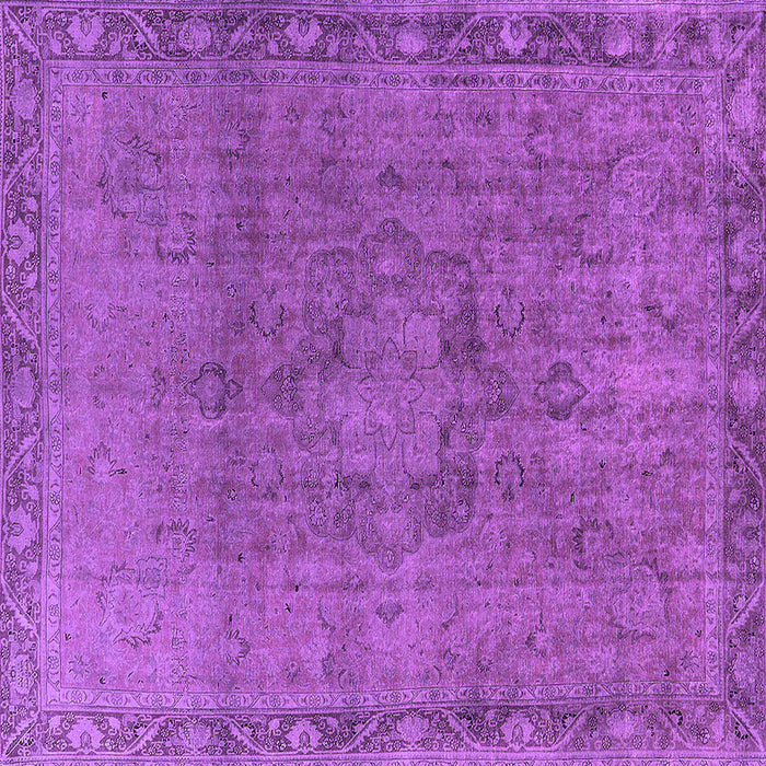 Square Machine Washable Oriental Purple Industrial Area Rugs, wshurb3107pur