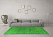 Machine Washable Oriental Green Industrial Area Rugs in a Living Room,, wshurb3107grn