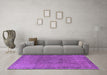 Machine Washable Oriental Purple Industrial Area Rugs in a Living Room, wshurb3107pur