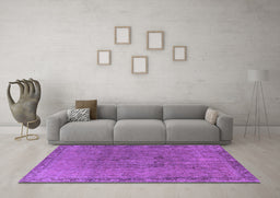 Machine Washable Oriental Purple Industrial Area Rugs in a Living Room, wshurb3107pur
