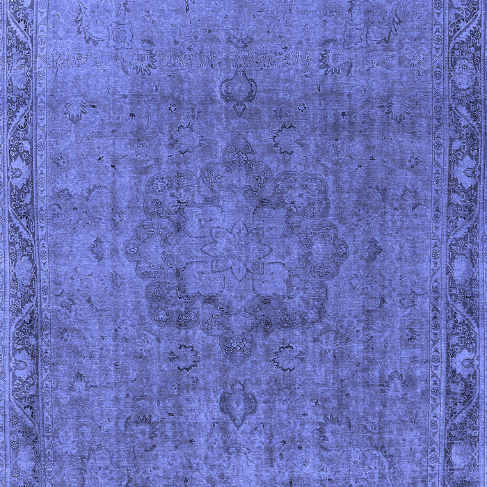 Machine Washable Oriental Blue Industrial Rug, wshurb3107blu