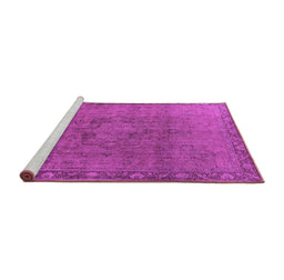 Sideview of Machine Washable Oriental Pink Industrial Rug, wshurb3107pnk