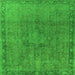 Square Oriental Green Industrial Rug, urb3107grn