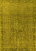 Machine Washable Oriental Yellow Industrial Rug, wshurb3107yw