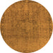 Round Oriental Orange Industrial Rug, urb3107org