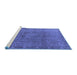 Sideview of Machine Washable Oriental Blue Industrial Rug, wshurb3107blu