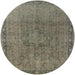 Round Mid-Century Modern Brown Oriental Rug, urb3107