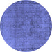 Round Oriental Blue Industrial Rug, urb3107blu