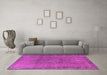 Machine Washable Oriental Pink Industrial Rug in a Living Room, wshurb3107pnk