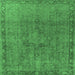 Square Oriental Emerald Green Industrial Rug, urb3107emgrn