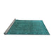 Sideview of Machine Washable Oriental Light Blue Industrial Rug, wshurb3107lblu