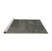 Sideview of Machine Washable Industrial Modern Western Charcoal Gray Rug, wshurb3108