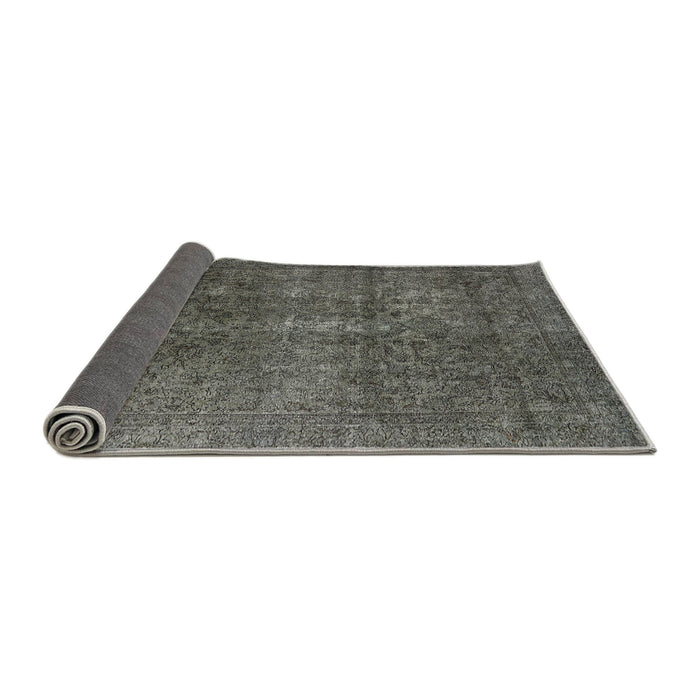 Sideview of Mid-Century Modern Charcoal Gray Oriental Rug, urb3108
