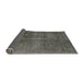 Sideview of Mid-Century Modern Charcoal Gray Oriental Rug, urb3108