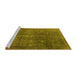 Sideview of Machine Washable Oriental Yellow Industrial Rug, wshurb3108yw