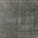 Square Mid-Century Modern Charcoal Gray Oriental Rug, urb3108