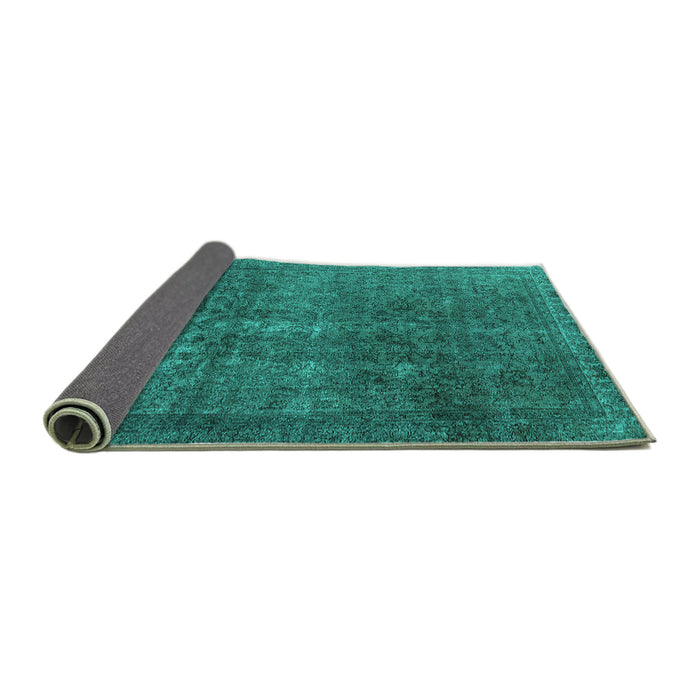 Sideview of Oriental Turquoise Industrial Rug, urb3108turq