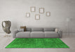 Machine Washable Oriental Green Industrial Area Rugs in a Living Room,, wshurb3108grn