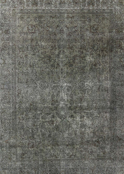 Machine Washable Industrial Modern Western Charcoal Gray Rug, wshurb3108