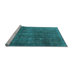 Sideview of Machine Washable Oriental Light Blue Industrial Rug, wshurb3108lblu