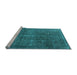 Sideview of Machine Washable Oriental Light Blue Industrial Rug, wshurb3108lblu