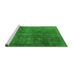 Sideview of Machine Washable Oriental Green Industrial Area Rugs, wshurb3108grn