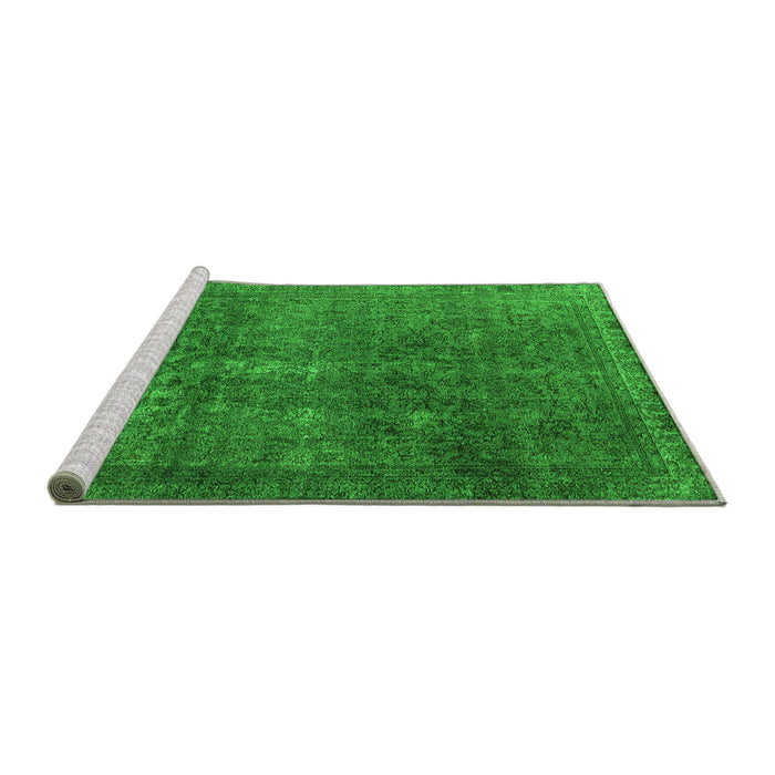 Sideview of Machine Washable Oriental Green Industrial Area Rugs, wshurb3108grn