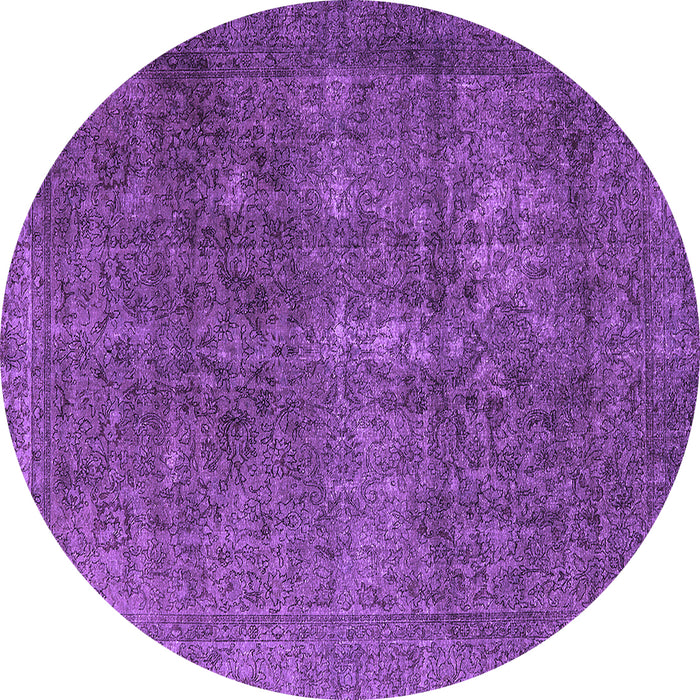Round Oriental Purple Industrial Rug, urb3108pur