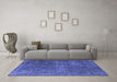 Machine Washable Oriental Blue Industrial Rug in a Living Room, wshurb3108blu