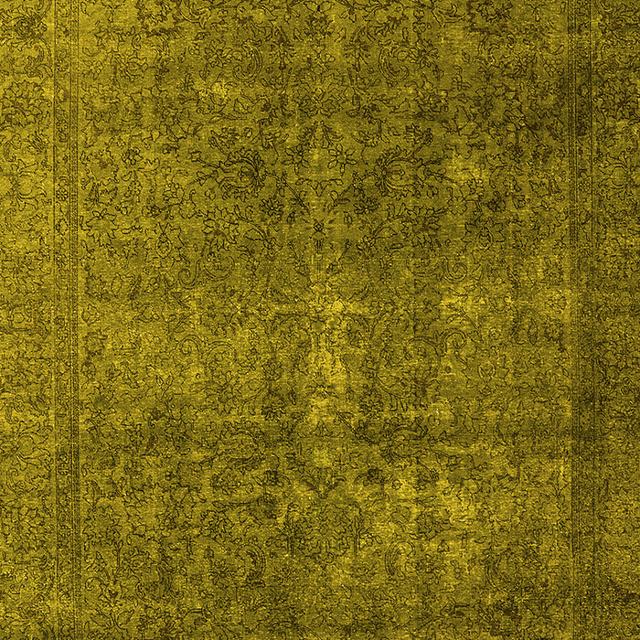 Machine Washable Oriental Yellow Industrial Rug, wshurb3108yw