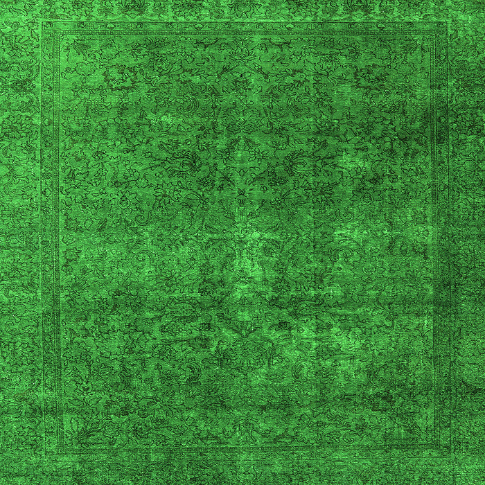 Square Machine Washable Oriental Green Industrial Area Rugs, wshurb3108grn