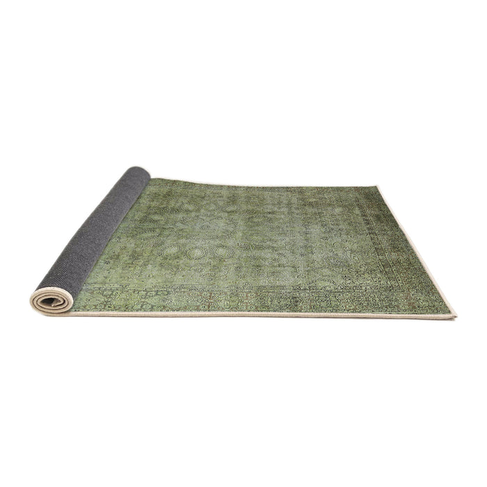 Sideview of Mid-Century Modern Olive Green Oriental Rug, urb3109