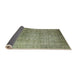 Sideview of Mid-Century Modern Olive Green Oriental Rug, urb3109