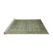 Sideview of Machine Washable Industrial Modern Olive Green Rug, wshurb3109