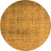 Round Oriental Orange Industrial Rug, urb3109org