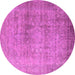 Round Oriental Pink Industrial Rug, urb3109pnk