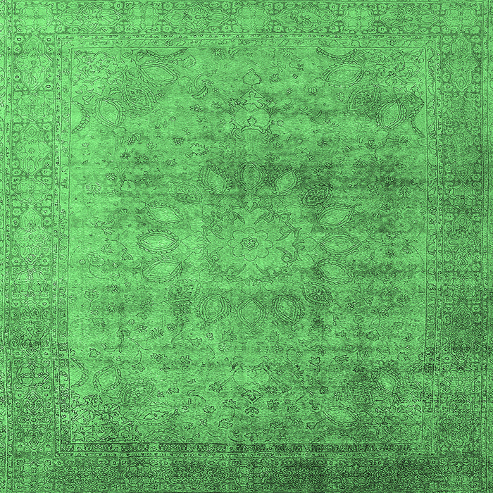 Square Oriental Emerald Green Industrial Rug, urb3109emgrn