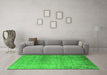 Machine Washable Oriental Green Industrial Area Rugs in a Living Room,, wshurb3109grn