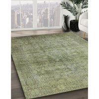 Mid-Century Modern Olive Green Oriental Rug, urb3109