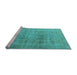 Sideview of Machine Washable Oriental Light Blue Industrial Rug, wshurb3109lblu