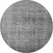 Round Oriental Gray Industrial Rug, urb3109gry