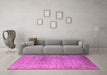 Machine Washable Oriental Pink Industrial Rug in a Living Room, wshurb3109pnk